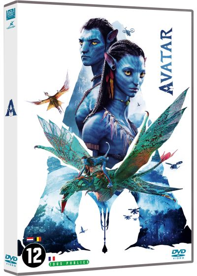 Avatar DVD box. The cover has two blue-skinned Na'vi characters and an Avatar flying on a Toruk.