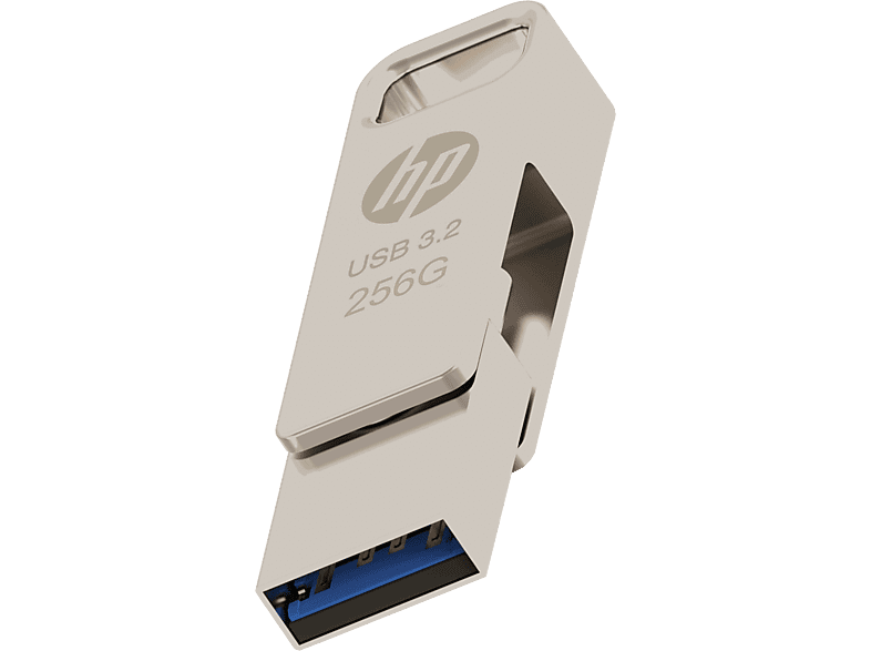 HP HPFD206C 256 GB x206c OTG USB-Stick, USB-C/A 3.2 Gen1, 100 MB/s, Silber — Foto 2 von 4