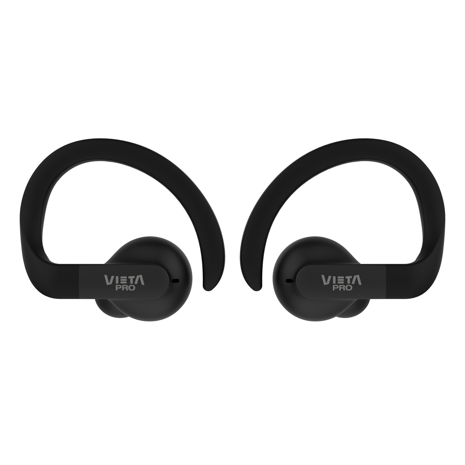 Auriculares Vista Pro negros con ganchos para las orejas.