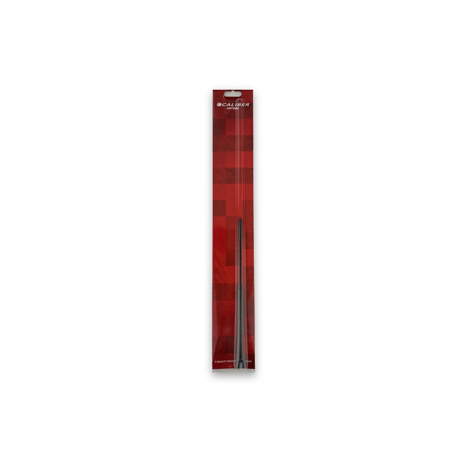 A long, thin, black metal tool in a red and white package. The brand is Caliber.
