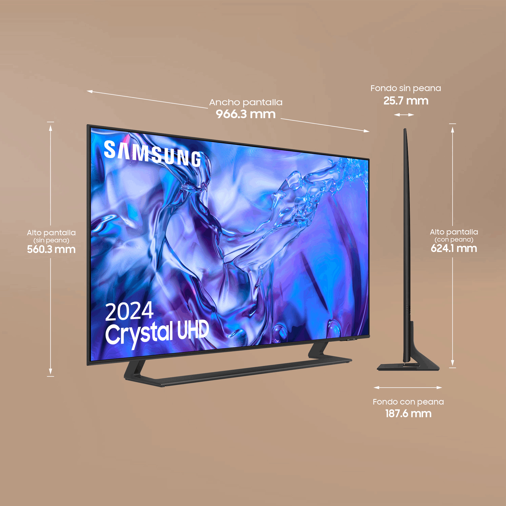 TV LED 43" - Samsung TU43DU8505KXXC, UHD 4K, Procesador Crystal 4K, Smart TV, DVB-T2 (H.265), Titan Gray