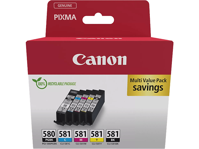 CANON Pixma PGI-580BK/CLI-581 BK/C/M/Y Tintenpatronen
