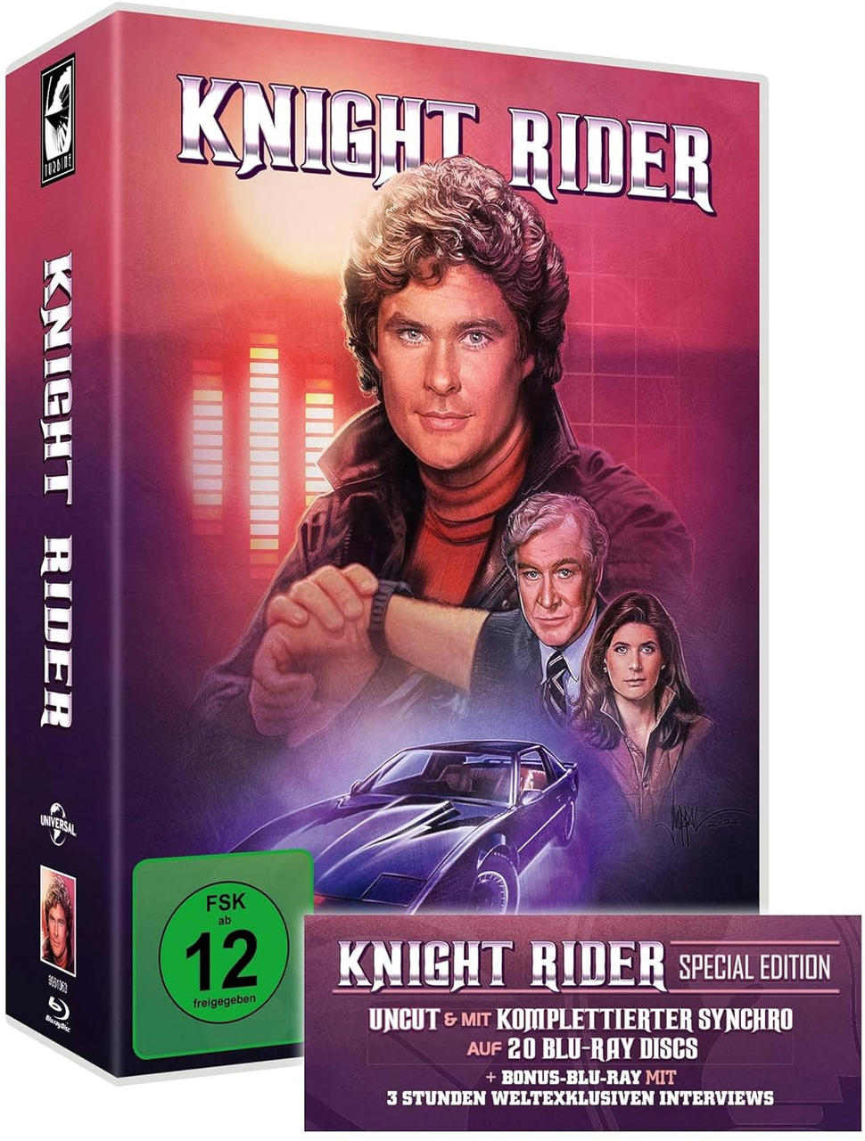Knight Rider Blu-ray Boxset mit David Hasselhoff auf dem Cover.
