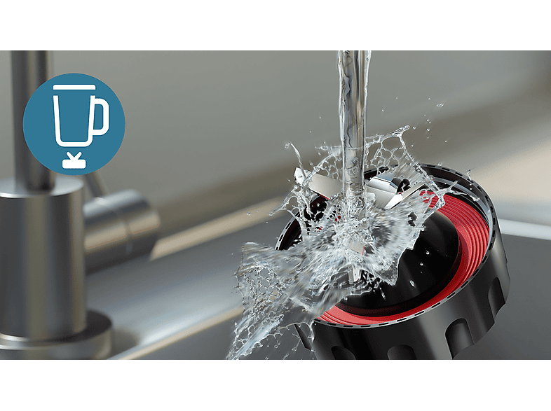 Batidora de vaso - Philips HR3040/00, 1200 W, 2 L, Cuchillas ProBlend Plus, Limpieza automática, Negro, Acero inoxidable