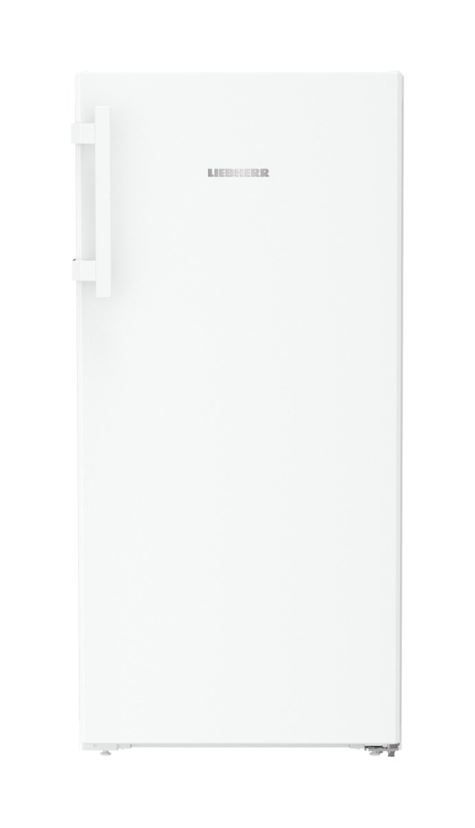 Weißer Kühlschrank mit Griff links und der Marke 'LIEBHERR'.