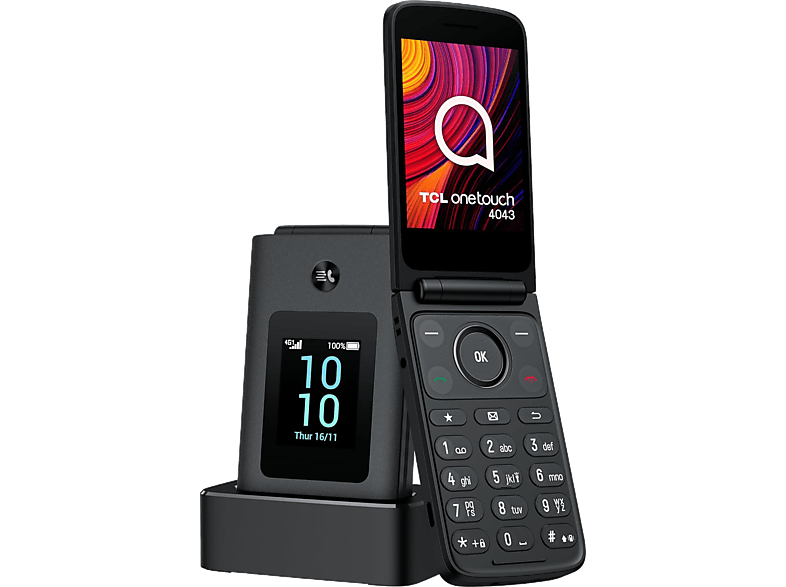 Móvil - TCL OneTouch 4043, Dark Night Grey, 4G, 128 MB, 1380 mAh, Dual SIM, Bluetooth, Botón SOS, Mocor OS