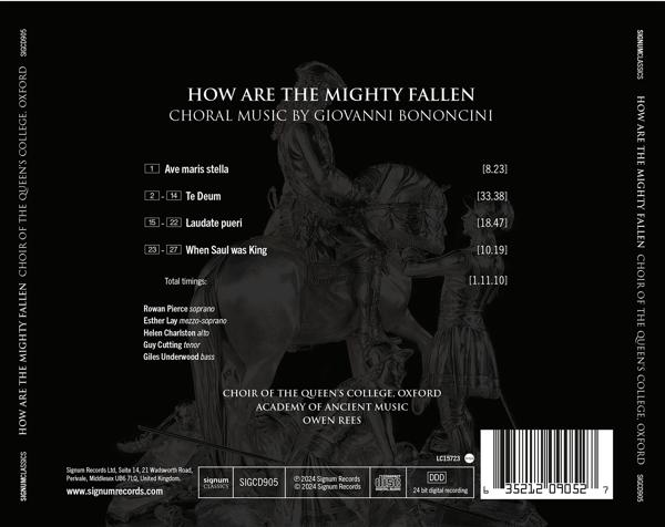 Rückseite einer CD, mit Text, der Chormusik und die Namen der Interpreten beschreibt.