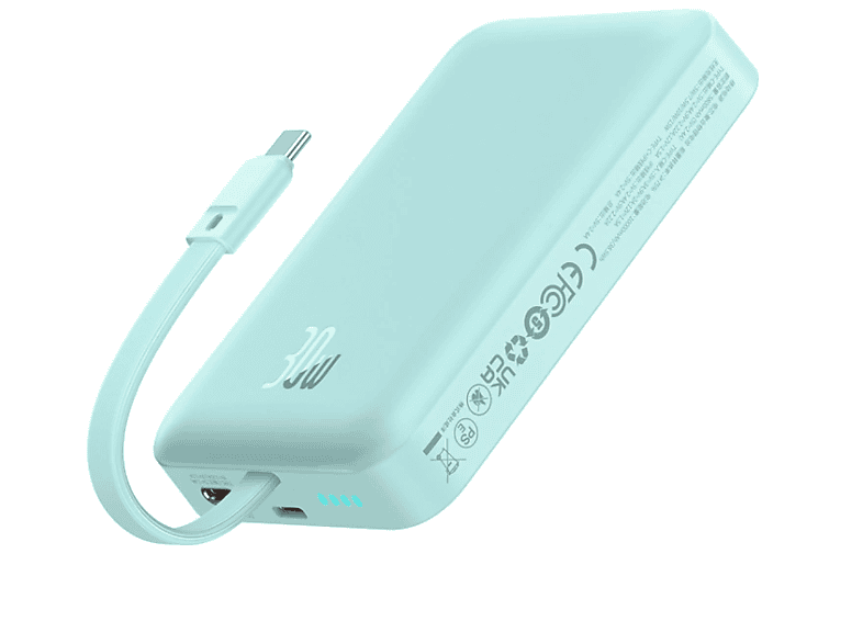 BASEUS Magsafe Mini Type-C Kablolu Wireless 30W  10.000 mAh Taşınabilir Şarj Cihazı Mavi