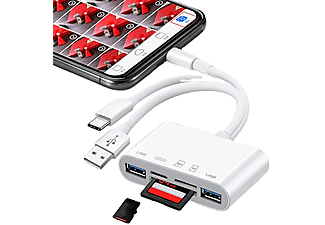 DAYTONA NK1032 Pro Type-C Lightning Usb-A To 2x Usb3.0 Sd Tf Pd Kart Okuyucu Çevirici Hub Adaptör_2