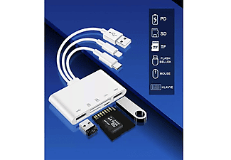 DAYTONA NK1032 Pro Type-C Lightning Usb-A To 2x Usb3.0 Sd Tf Pd Kart Okuyucu Çevirici Hub Adaptör_4