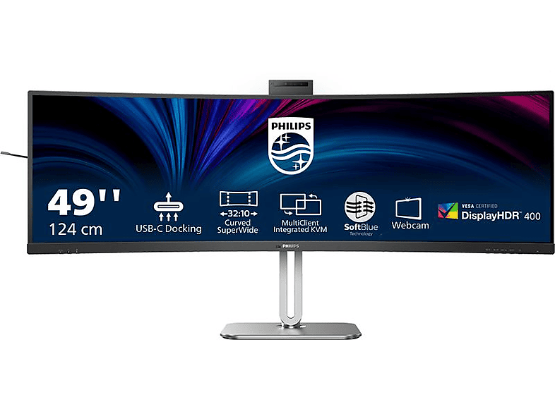 Philips 49B2U6900CH/00 Computerbildschirm 124 cm (48.8") 5120 x 1440 Pixel Dual QHD LCD Schwarz