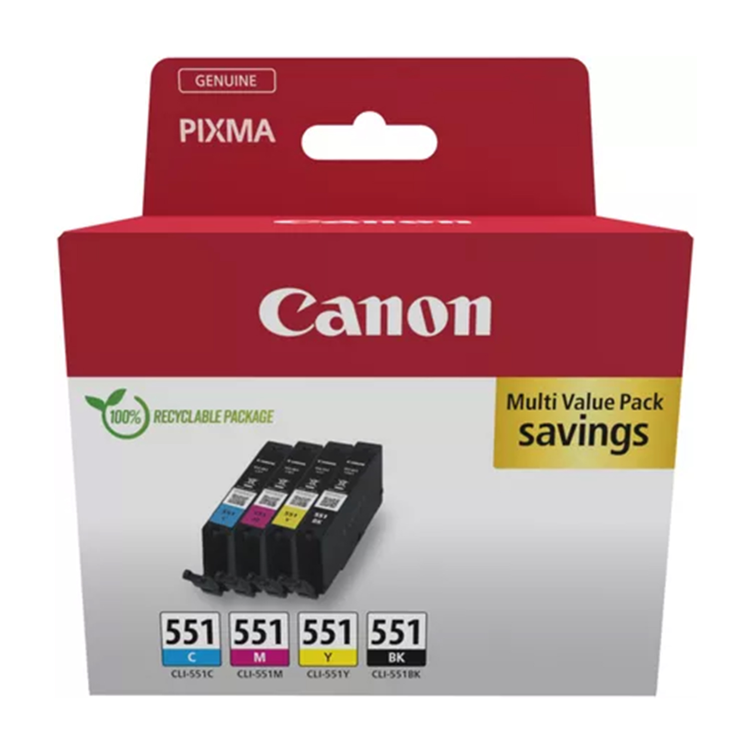 Multipack 4 cartucce Canon Cli-551 Nero, Ciano, Magenta, Giallo