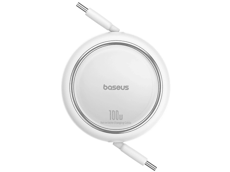 BASEUS Free2 Draw Mini Makaralı Type-C to Type-C 100W 1m Kablo Beyaz_1