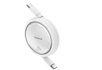 BASEUS Free2 Draw Mini Makaralı Type-C to Type-C 100W 1m Kablo Beyaz_2