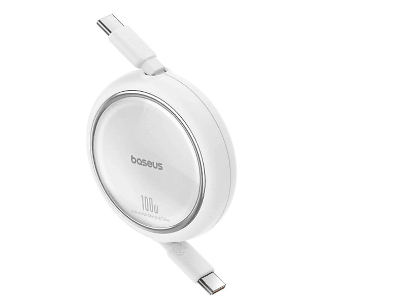 BASEUS Free2 Draw Mini Makaralı Type-C to Type-C 100W 1m Kablo Beyaz_2