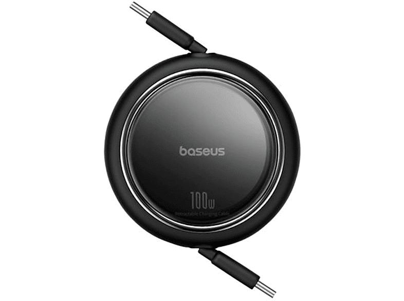 BASEUS Free2 Draw Mini Makaralı Type-C to Type-C 100W 1m Kablo Siyah_1