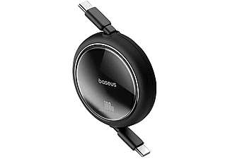 BASEUS Free2 Draw Mini Makaralı Type-C to Type-C 100W 1m Kablo Siyah_2