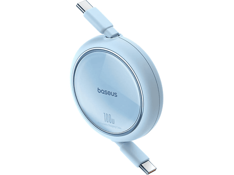 BASEUS Free2 Draw Mini Makaralı Type-C to Type-C 100W 1m Kablo Mavi_0