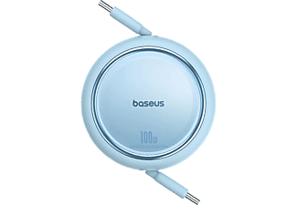 BASEUS Free2 Draw Mini Makaralı Type-C to Type-C 100W 1m Kablo Mavi_1