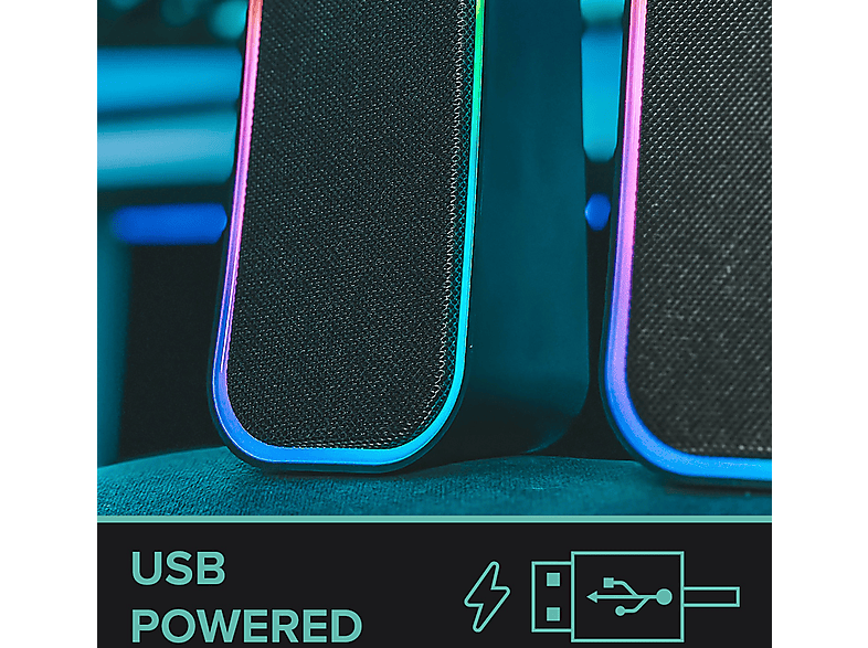 SPEEDLINK TOKEN RGB PC Lautsprecher, 12 Watt, RGB Beleuchtung, Schwarz — Foto 4 von 5