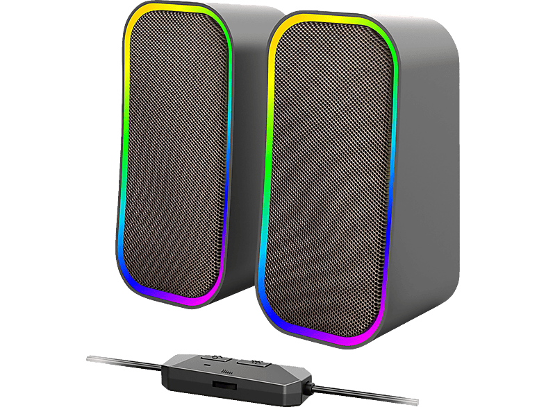 SPEEDLINK TOKEN RGB PC Lautsprecher, 12 Watt, RGB Beleuchtung, Schwarz
