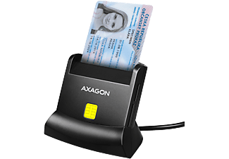 AXAGON USB 2.0 külső Smart kártya, memóriakártya olvasó, SD, microSD, Smart Card, SIM, fekete (CRE-SM2)