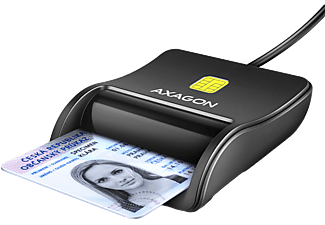 AXAGON USB 2.0 külső Smart  ID kártya olvasó, fekete, Smart Card (CRE-SM3N)