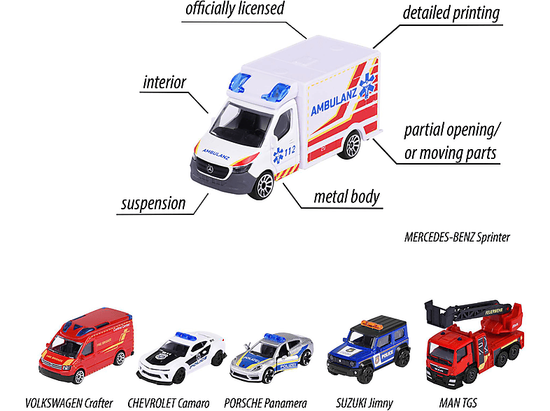 Thumbnail - MAJORETTE 212057181 S.O.S. ASSORTMENT, 6-SORT. Spielzeugauto