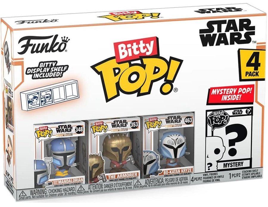 Funko Bitty Pop! Star Wars szett. Tartalmaz mandalori figurákat és egy rejtélyes popot.