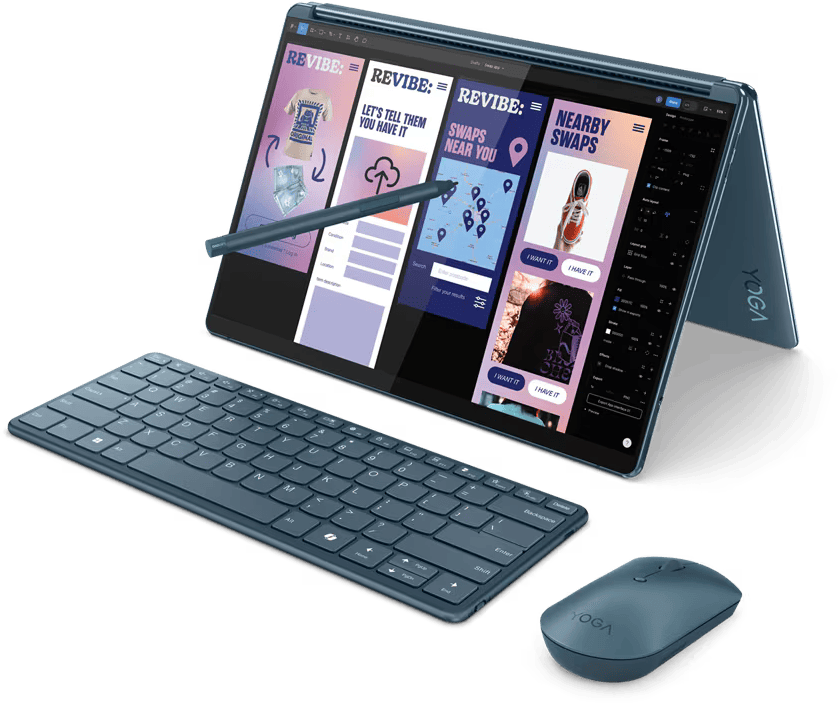 LENOVO Yoga Book 9 13IMU9 83FF002JHV Kék 2in1 eszköz (2x13,3" 2.8k OLED Touch/Core Ultra 7/16GB/512 GB SSD/Win11P)