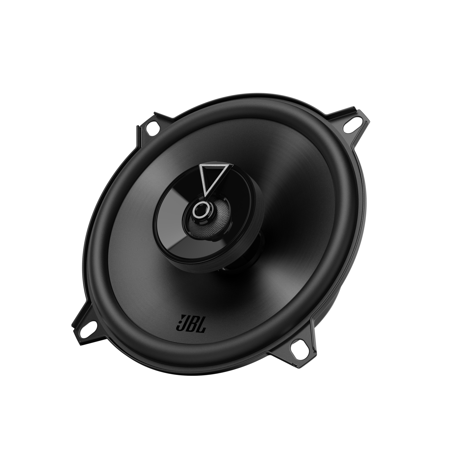 A black JBL speaker. The JBL logo and a small triangle are visible in the center.