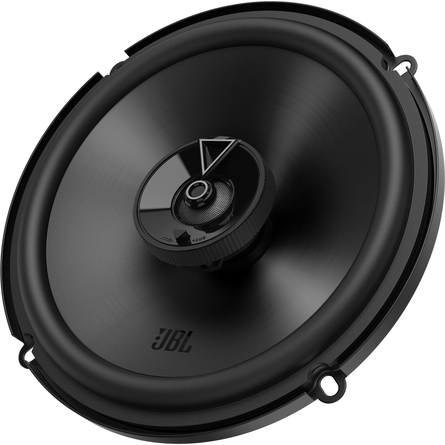 Zwarte autospeaker met JBL-logo, grote conus.