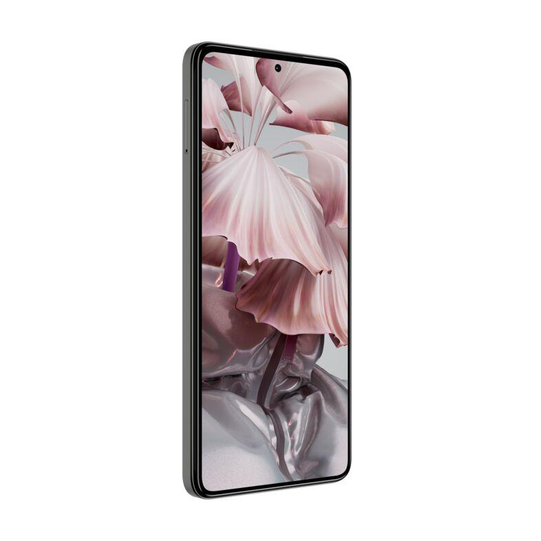 Ein Smartphone mit einem Bild mit Blumenmotiv.