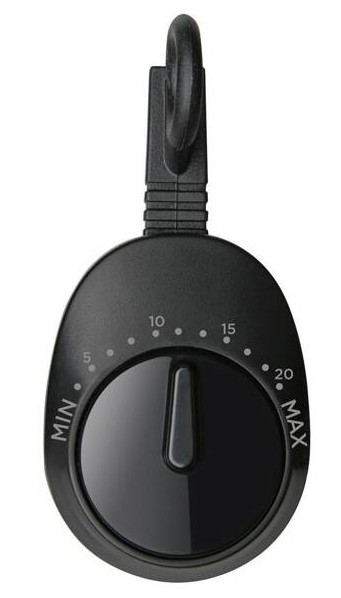 Czarne pokrętło z podziałką od 5 do 20.