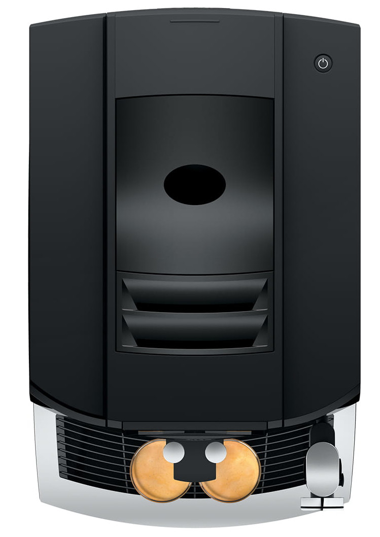 Czarny ekspres do kawy, widok z góry.