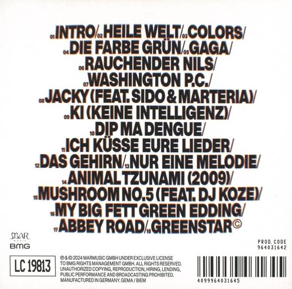 Liste von Songtiteln mit Nummerierung auf weißem Hintergrund.