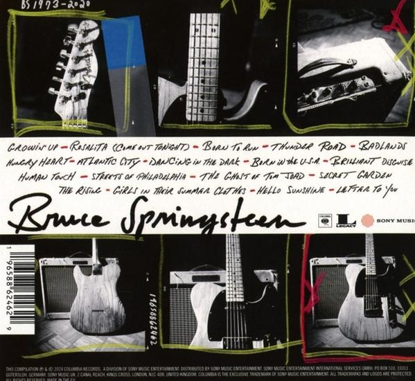 Albumcover mit Gitarren, einer Titelliste und dem Namen des Künstlers.