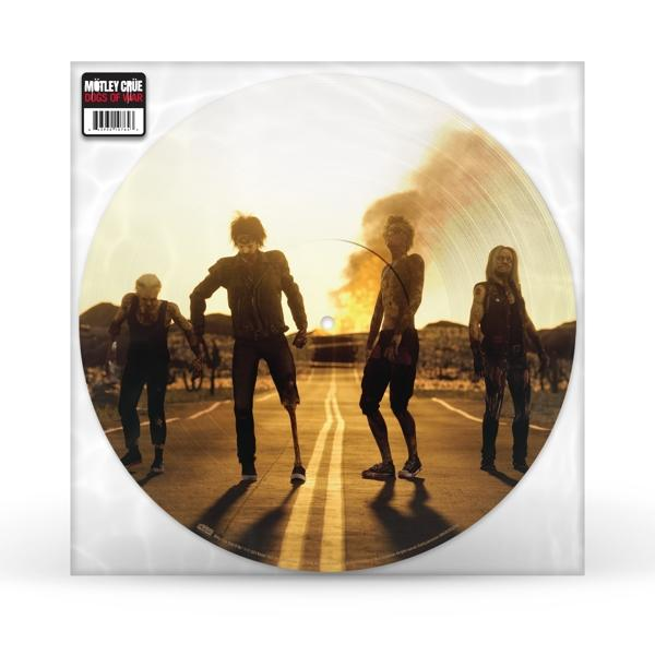 Albumcover mit vier Bandmitgliedern auf einer Straße mit feurigem Hintergrund, betitelt 'Cuts of War'.