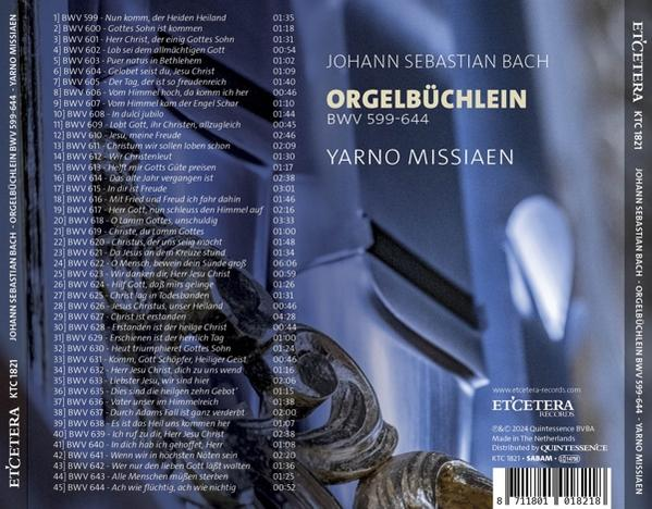 Yarno Missiaen - Orgelbüchlein (BWV 599-644)  - (CD)