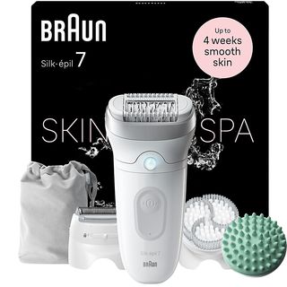 Depiladora - Braun Silk-épil 7 SkinSpa 7-081, Tecnología Micro-Grip, Luz Smartlight, Wet&Dry, All-in-one