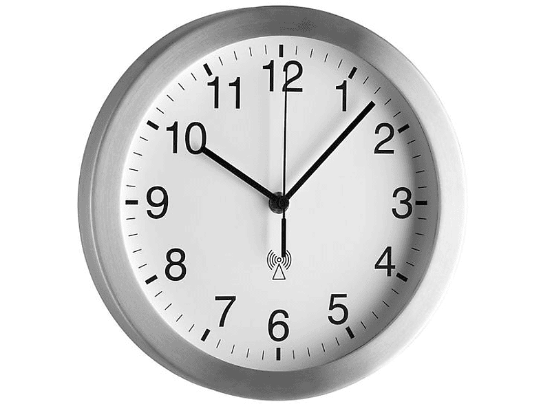 Horloge Murale TFA 24 Heures - Cadran Analogique Avec Chiffres Rouges - Cadre Aluminium