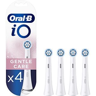 Recambio para cepillo dental - Oral-B iO Gentle Care, Pack De 4 Unidades, Blanco