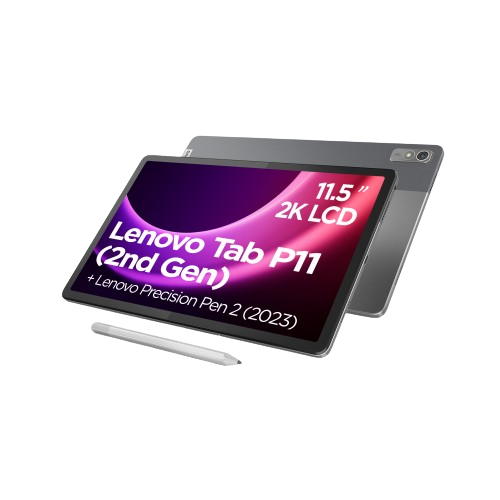 Tableta con lápiz. Muestra Lenovo Tab P11 (2.ª generación) + Lenovo Precision Pen 2 (2023).