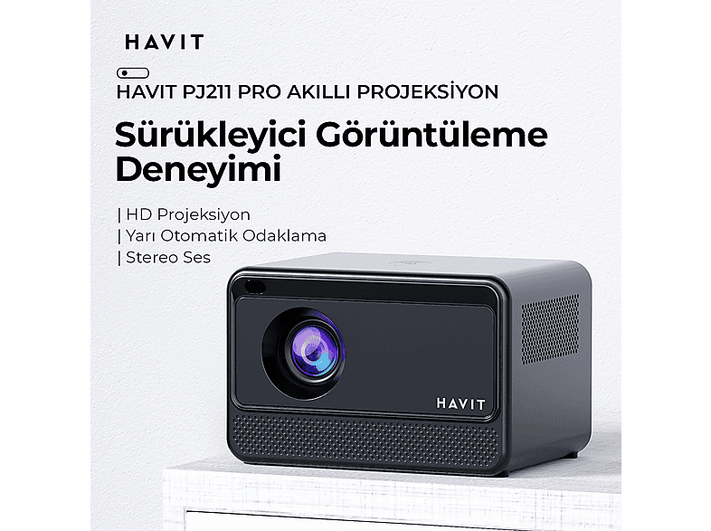 HAVIT PJ211 Pro Android TV Smart Projeksiyon Cihazı Siyah_5