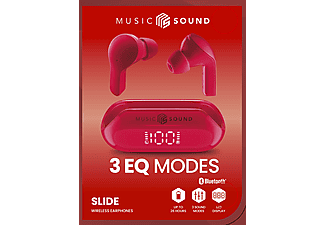 CELLULARLINE Music Sound Slide Dijital Ekranlı ve 3 Mode Özellikli TWS Bluetooth Kulak İçi Kulaklık Kırmızı_1