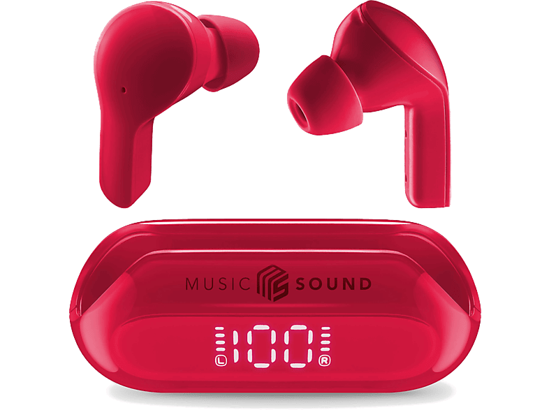 CELLULARLINE Music Sound Slide Dijital Ekranlı ve 3 Mode Özellikli TWS Bluetooth Kulak İçi Kulaklık Kırmızı_0