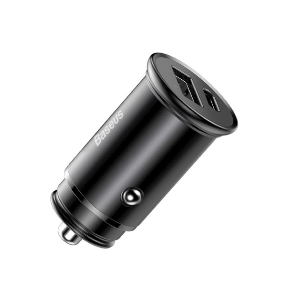 BASEUS Circular metal A+C 30W Araç İçi Şarj Cihazı Siyah
