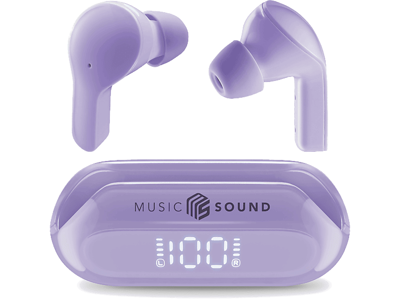 CELLULARLINE Music Sound Slide Dijital Ekranlı ve 3 Mode Özellikli TWS Bluetooth Kulak İçi Kulaklık Menekşe