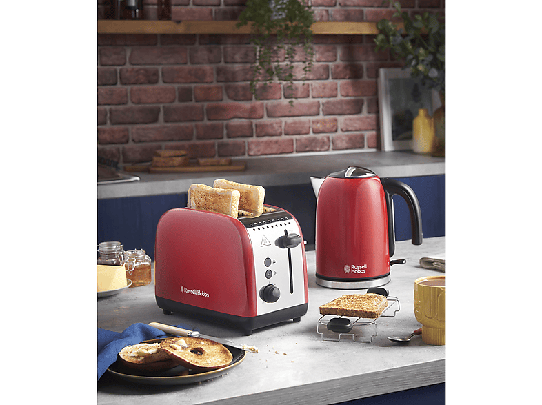 Russell Hobbs Set Petit-Déjeuner Inspire – Bouilloire 1,7L + Grille-Pain XL – Design Blanc Texturé, Ébullition Rapide & Fentes Extra-Larges