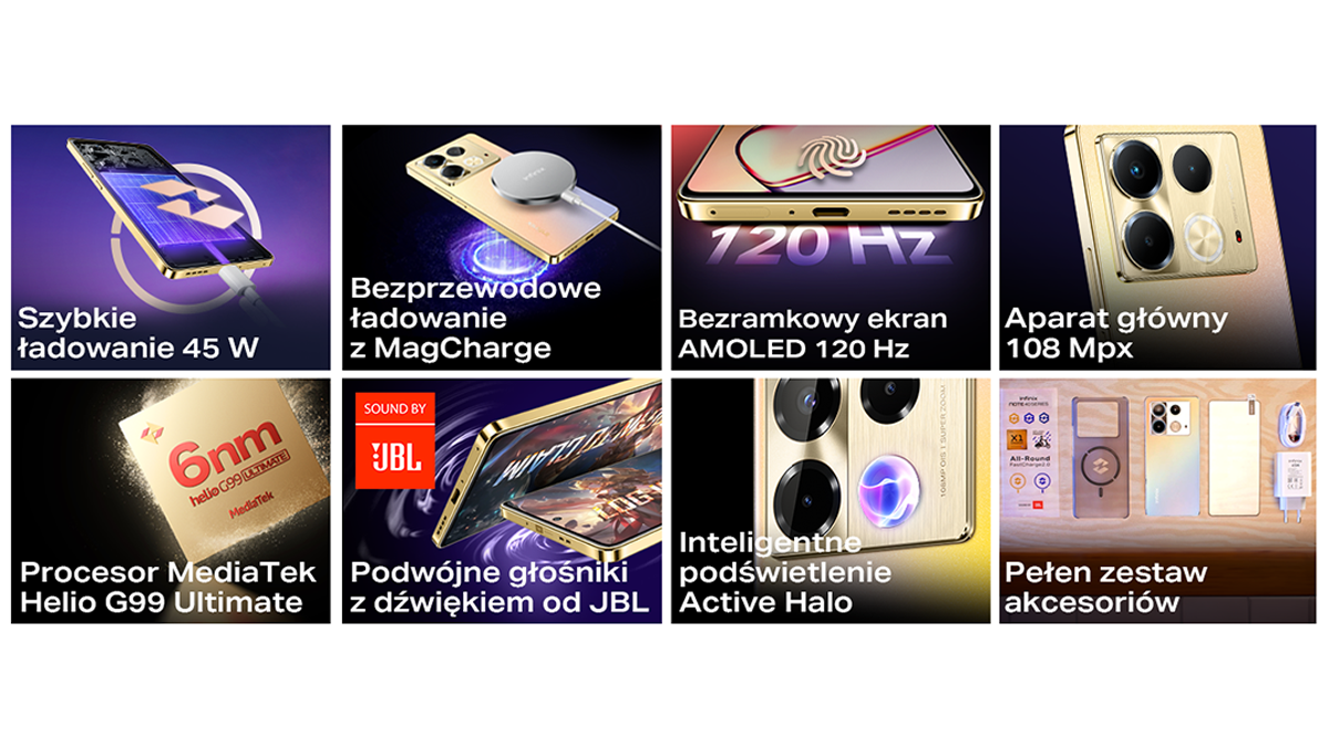 Smartfon INFINIX Note 40 8/256GB (Titan Gold) Złoty